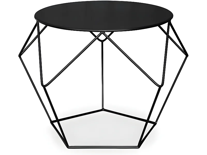 Table d'appoint - Design industriel - Métal - Diamond Noir