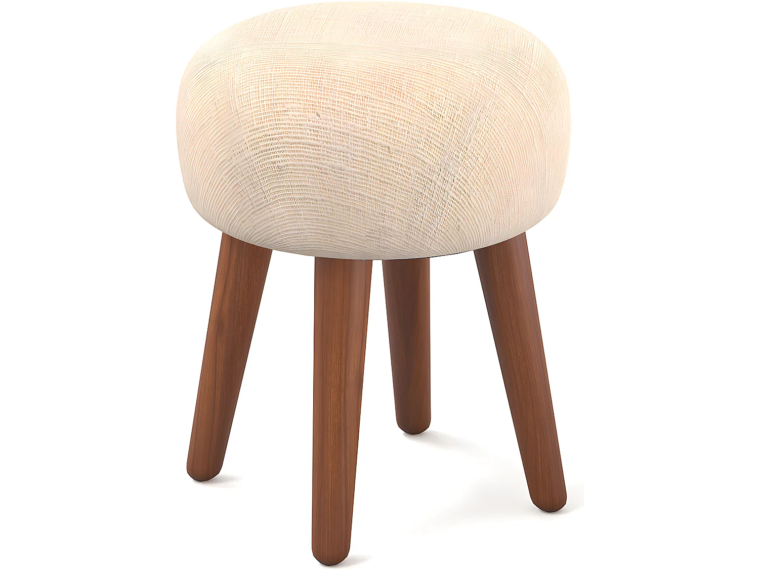 Runder Hocker mit Stoffbezug - Boho Bali Stil - Hiwal