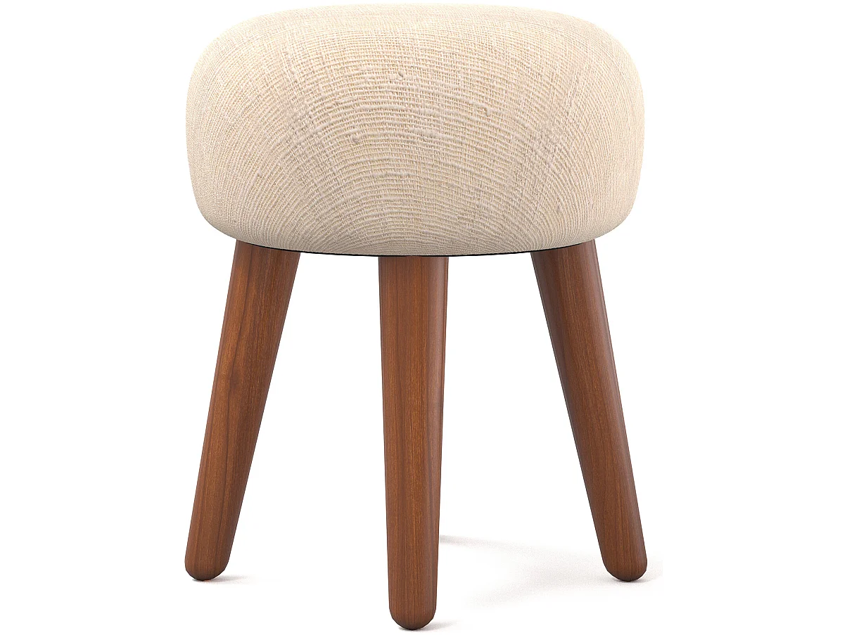 Runder Hocker mit Stoffbezug - Boho Bali Stil - Hiwal