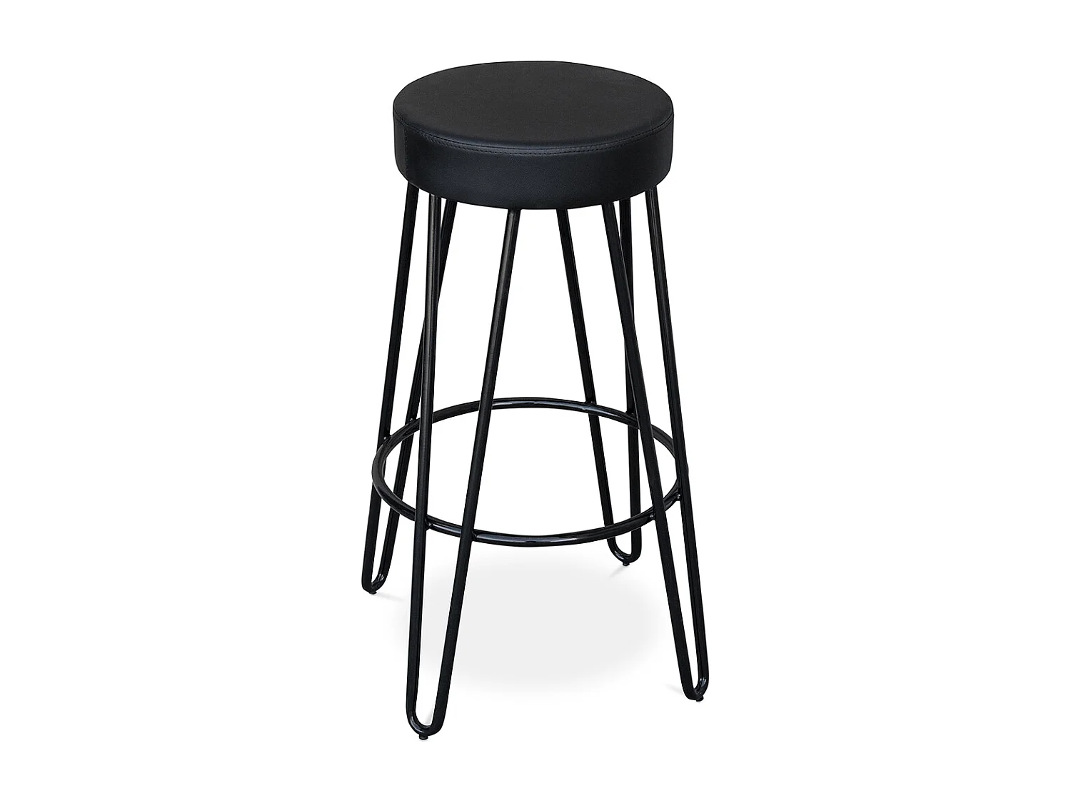 Tabouret Rond - Design Industriel - 80 cm - Elan Noir