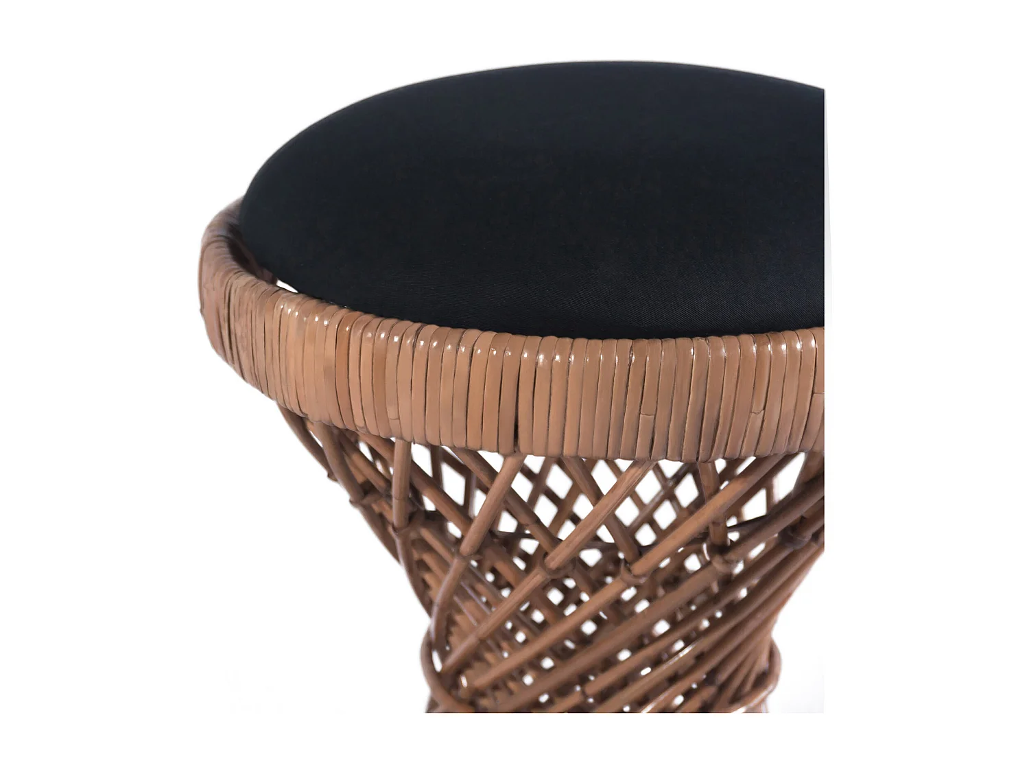 Runder Rattan Hocker - Boho Bali Stil - Klein - Heley