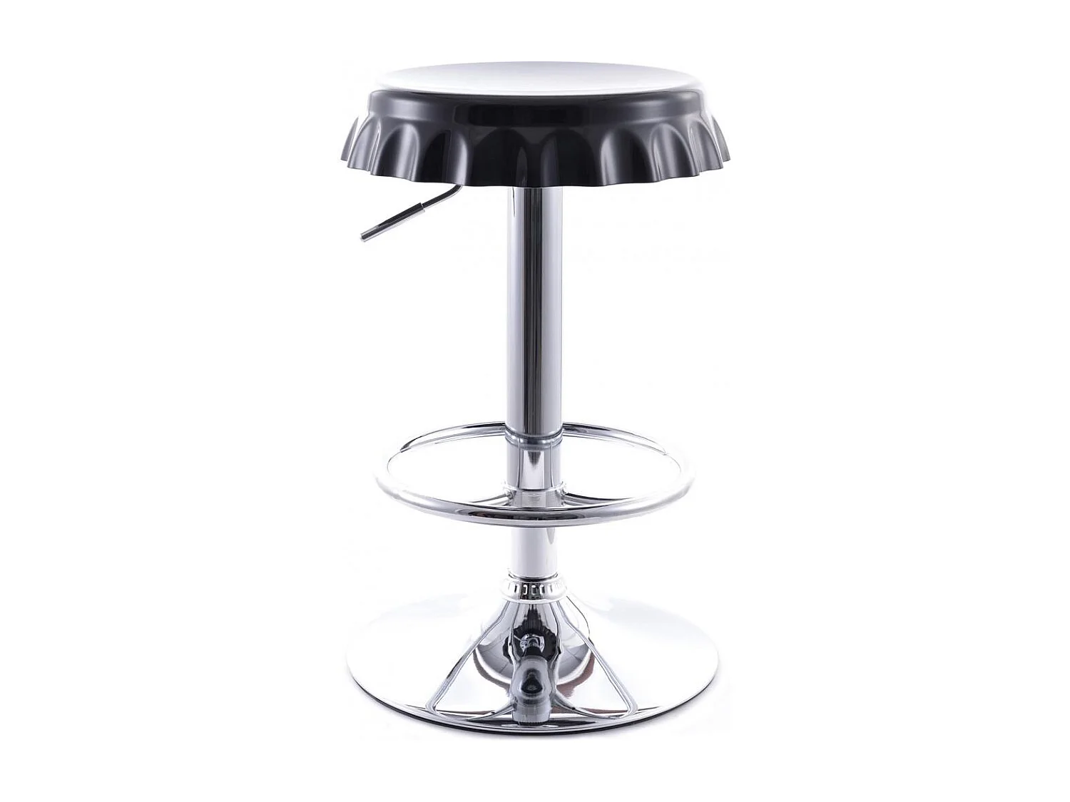 Tabouret de bar pivotant - Design métal - Bouteille Noir