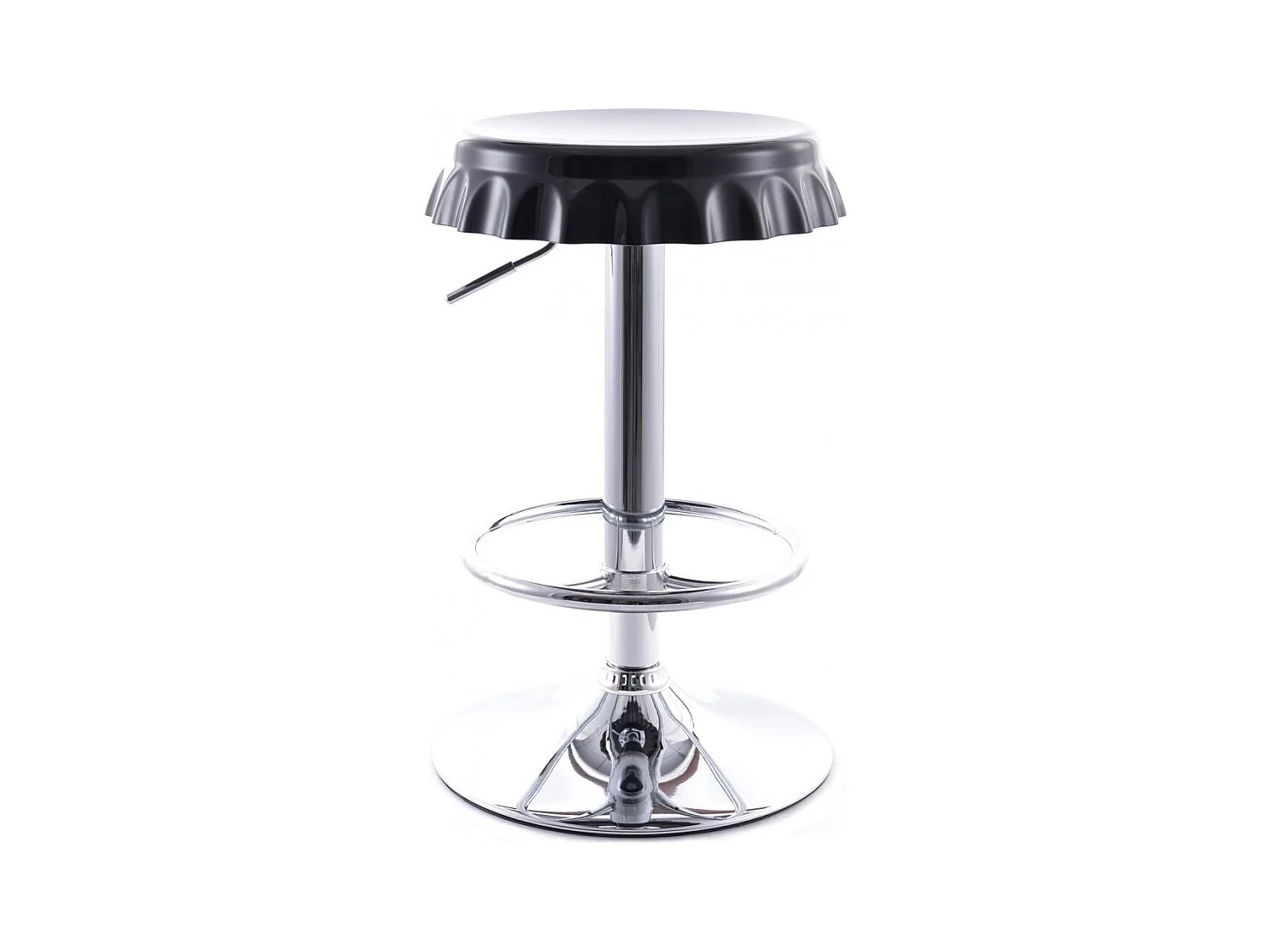 Tabouret de bar pivotant - Design métal - Bouteille Noir