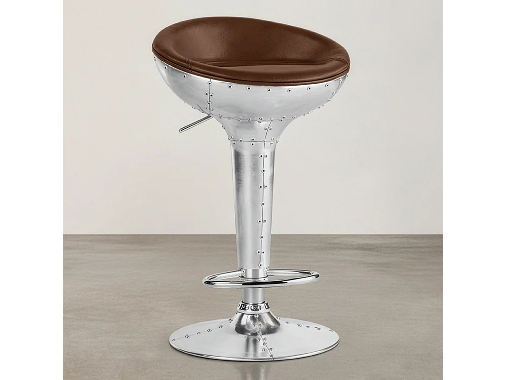 Sgabello rotondo in metallo - Stile Aviator - 70cm - Aviator