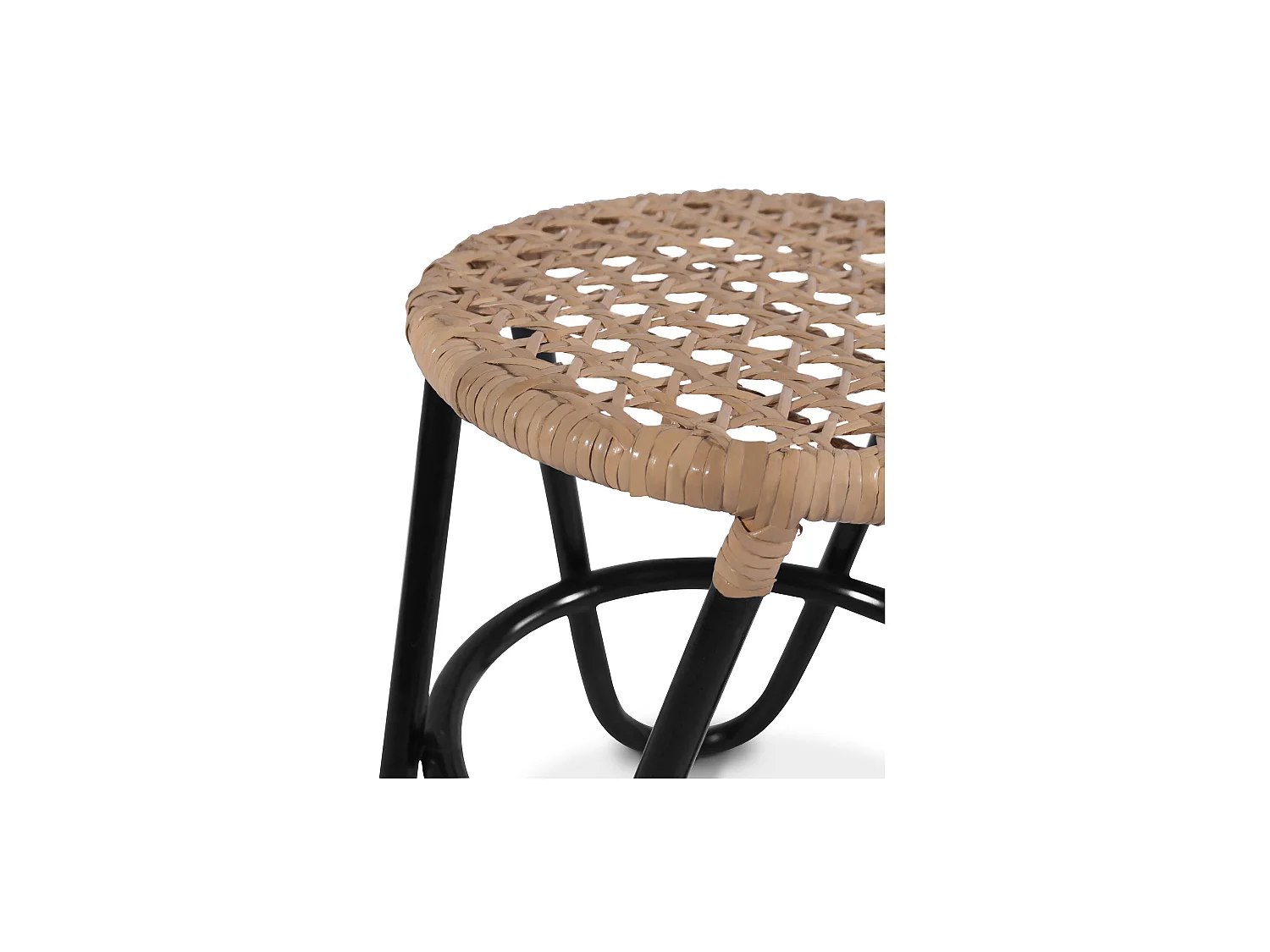 Runder Rattan Hocker - Boho Bali Stil - Klein - Lleta