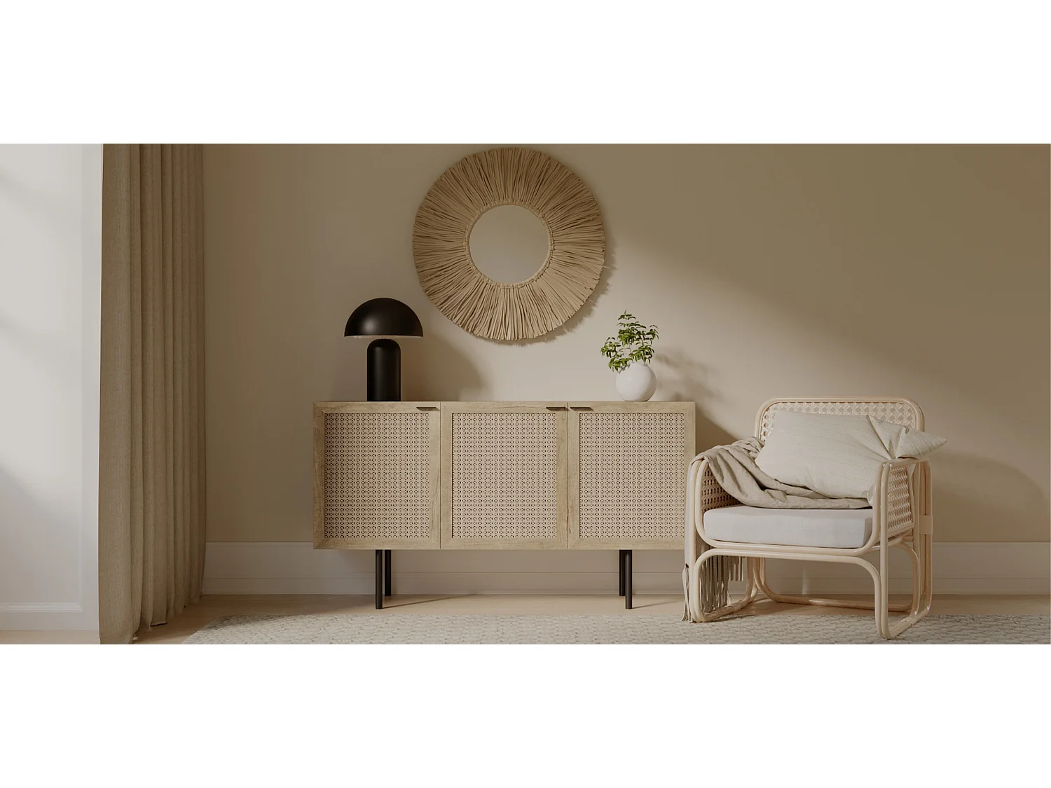 Silla de Salón de Ratán - Silla de Diseño Boho Bali - Qawa