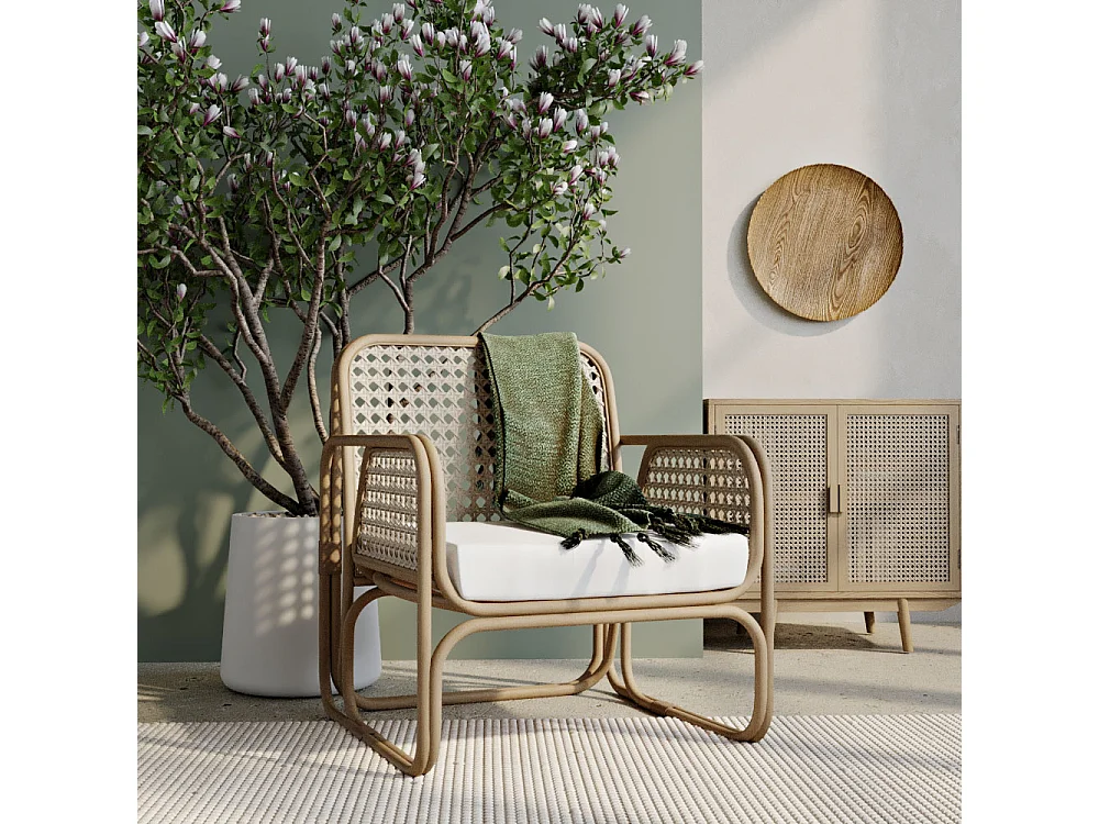 Silla de Salón de Ratán - Silla de Diseño Boho Bali - Qawa