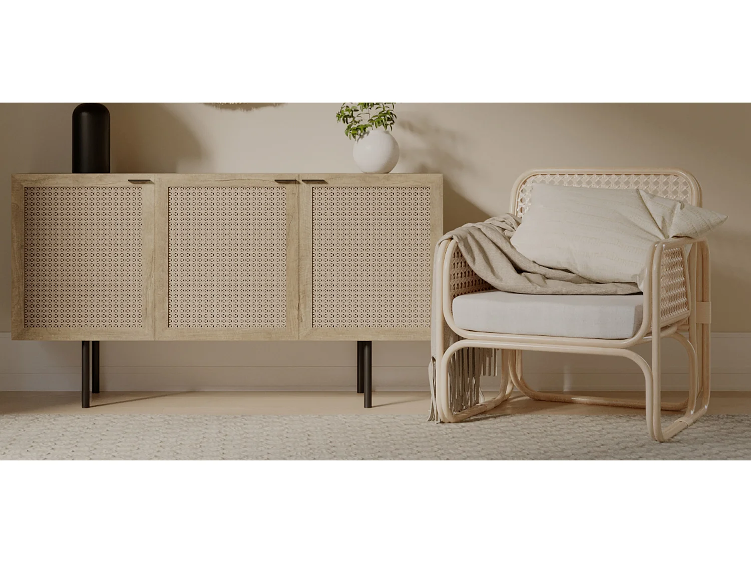 Silla de Salón de Ratán - Silla de Diseño Boho Bali - Qawa