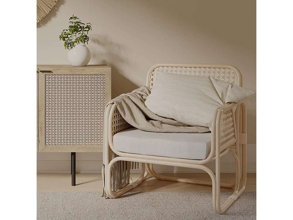 Sedia da salotto in rattan - Sedia di design - Boho Bali - Qawa