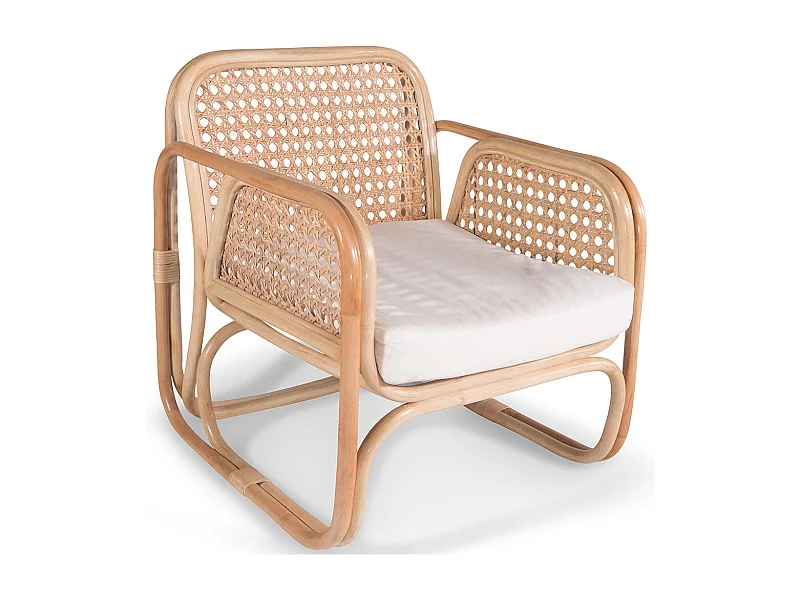 Rattan Lounge Stuhl - Design Stuhl - Boho Bali - Qawa