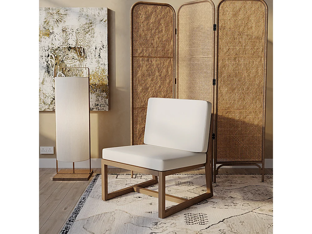 Chaise longue en bois - Chaise design style Boho Bali - Glan Blanc