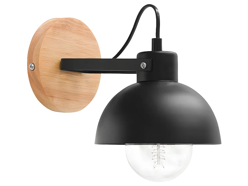 Lampada da Parete - Stile Scandinavo - Metallo e Legno - Syla