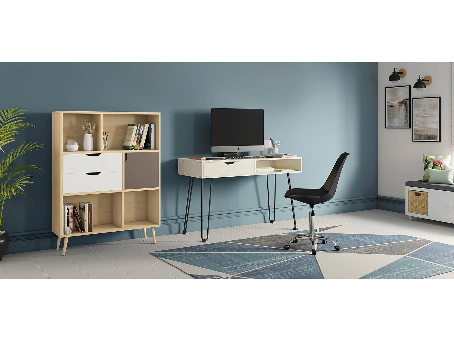 Wandleuchte - Skandinavischer Stil - Metall und Holz - Syla