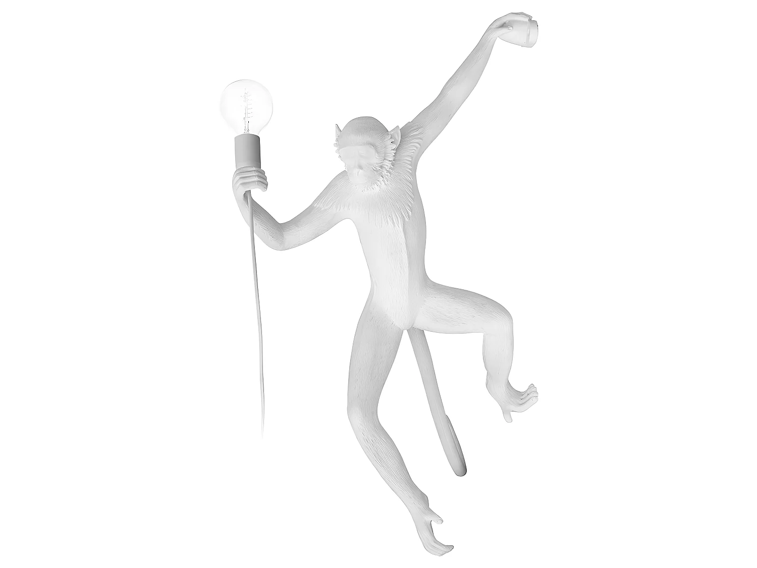 Applique Murale - Design Singe - Resina Blanc