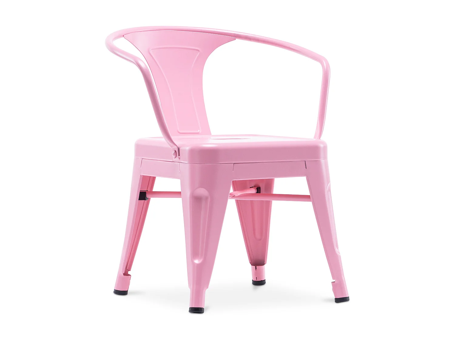 Chaise enfant avec accoudoirs - Chaise enfant design industriel - Acier - Stylix Rose