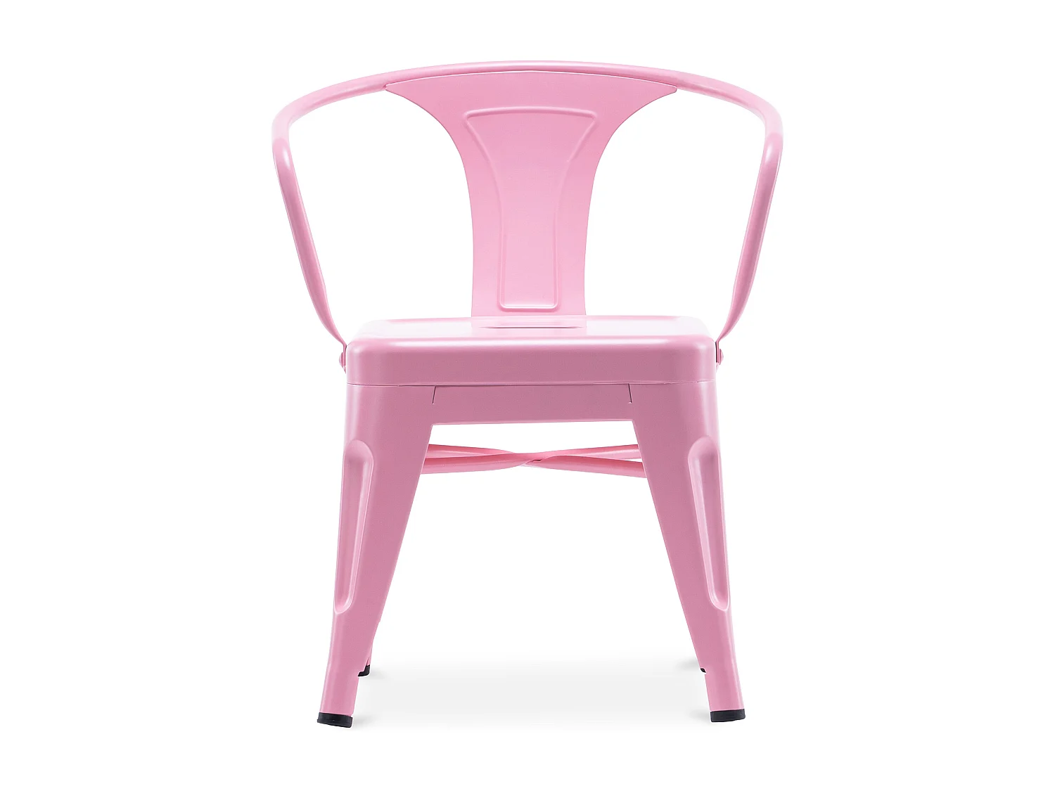 Chaise enfant avec accoudoirs - Chaise enfant design industriel - Acier - Stylix Rose