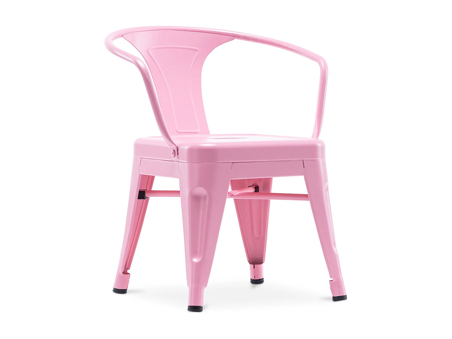 Chaise enfant avec accoudoirs - Chaise enfant design industriel - Acier - Stylix Rose