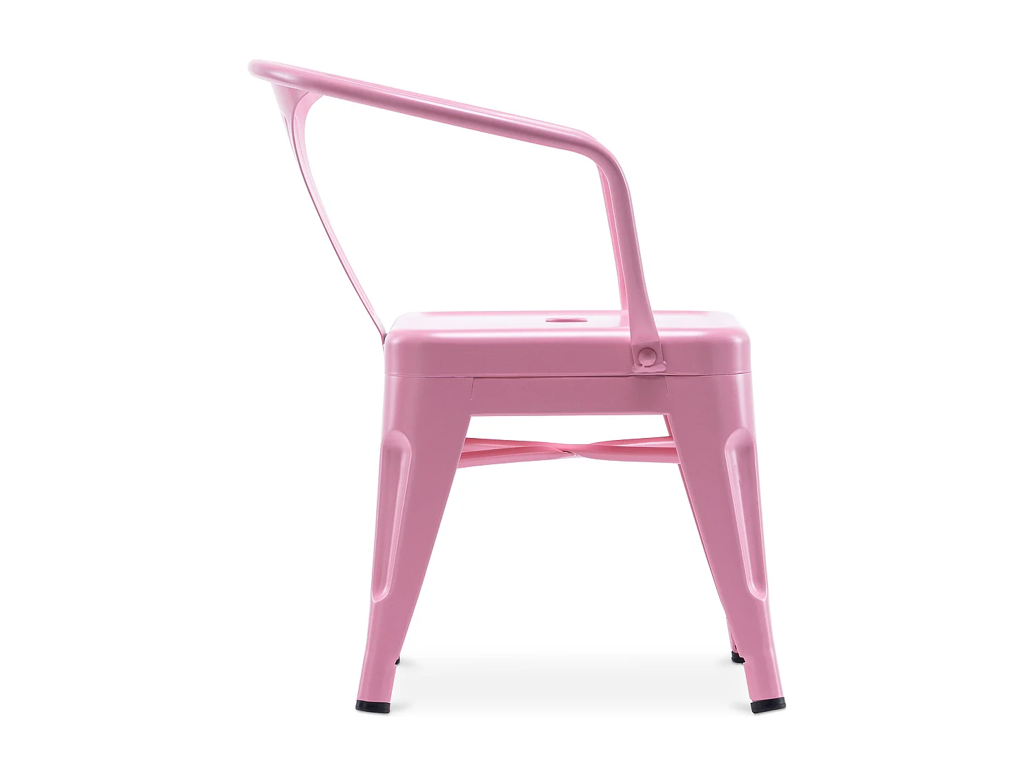 Chaise enfant avec accoudoirs - Chaise enfant design industriel - Acier - Stylix Rose