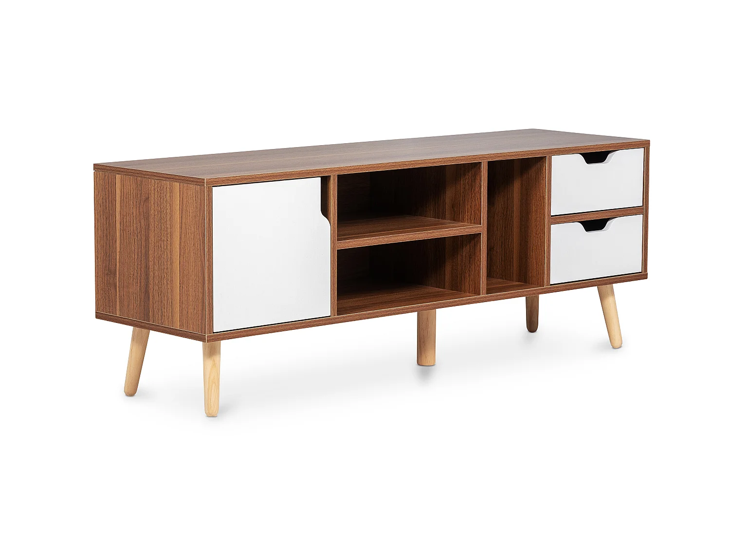 Meuble TV en Bois - Design Scandinave -  Lubi Bois naturel