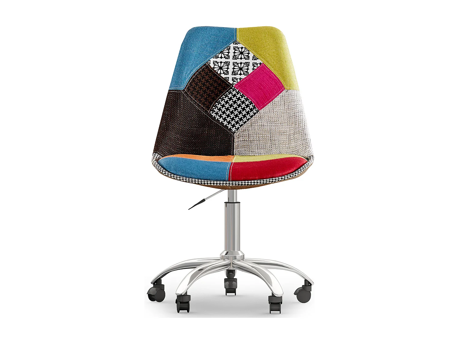 Chaise de Bureau Pivotante - Tissu Patchwork - Simona Multicolore