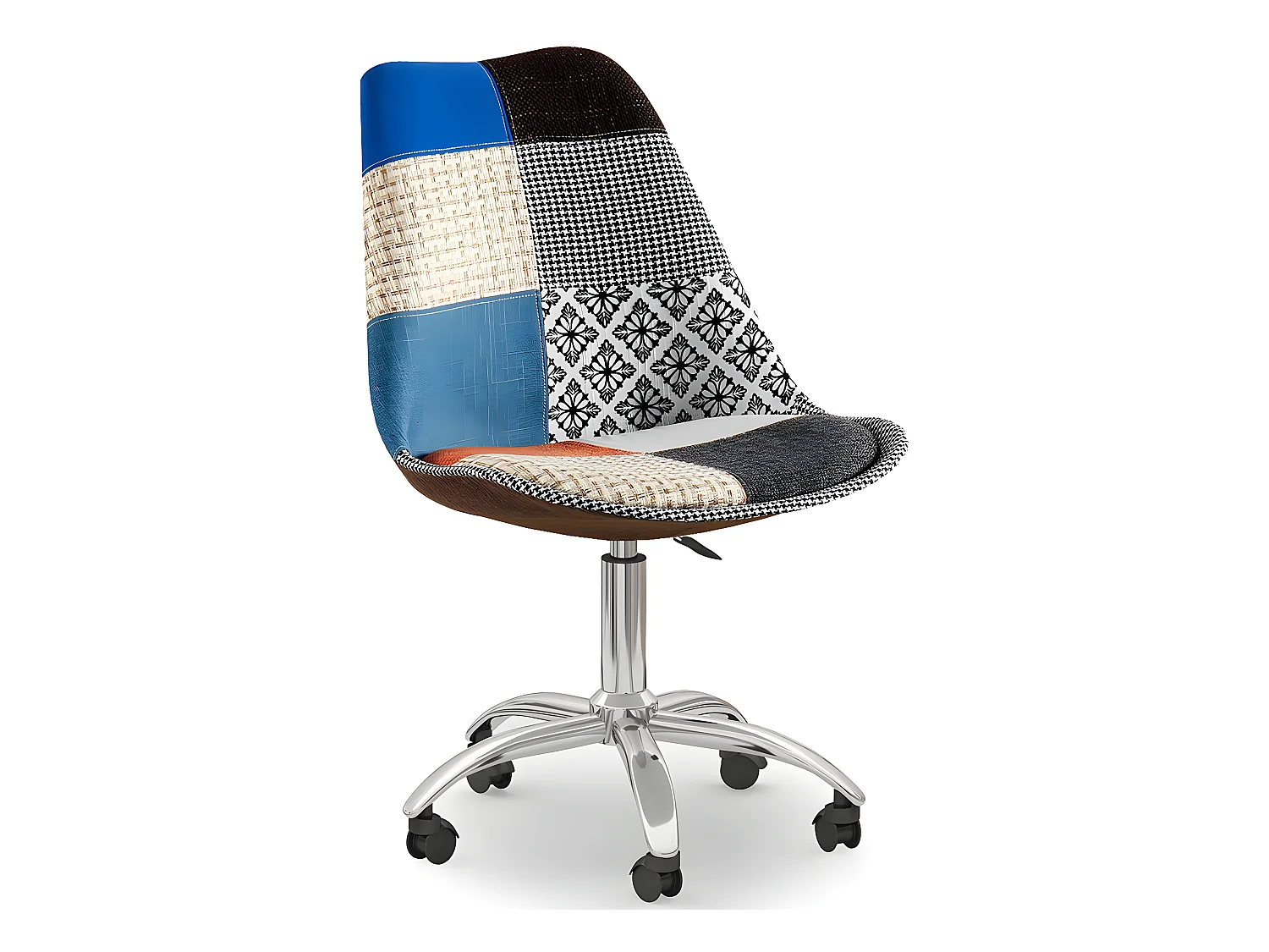 Chaise de Bureau Pivotante - Tissu Patchwork - Pixi Multicolore