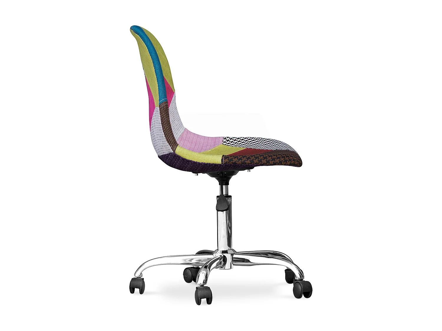 Sedia da Ufficio con Rotelle - Sedia da Scrivania - Rivestita in Patchwork - Simona