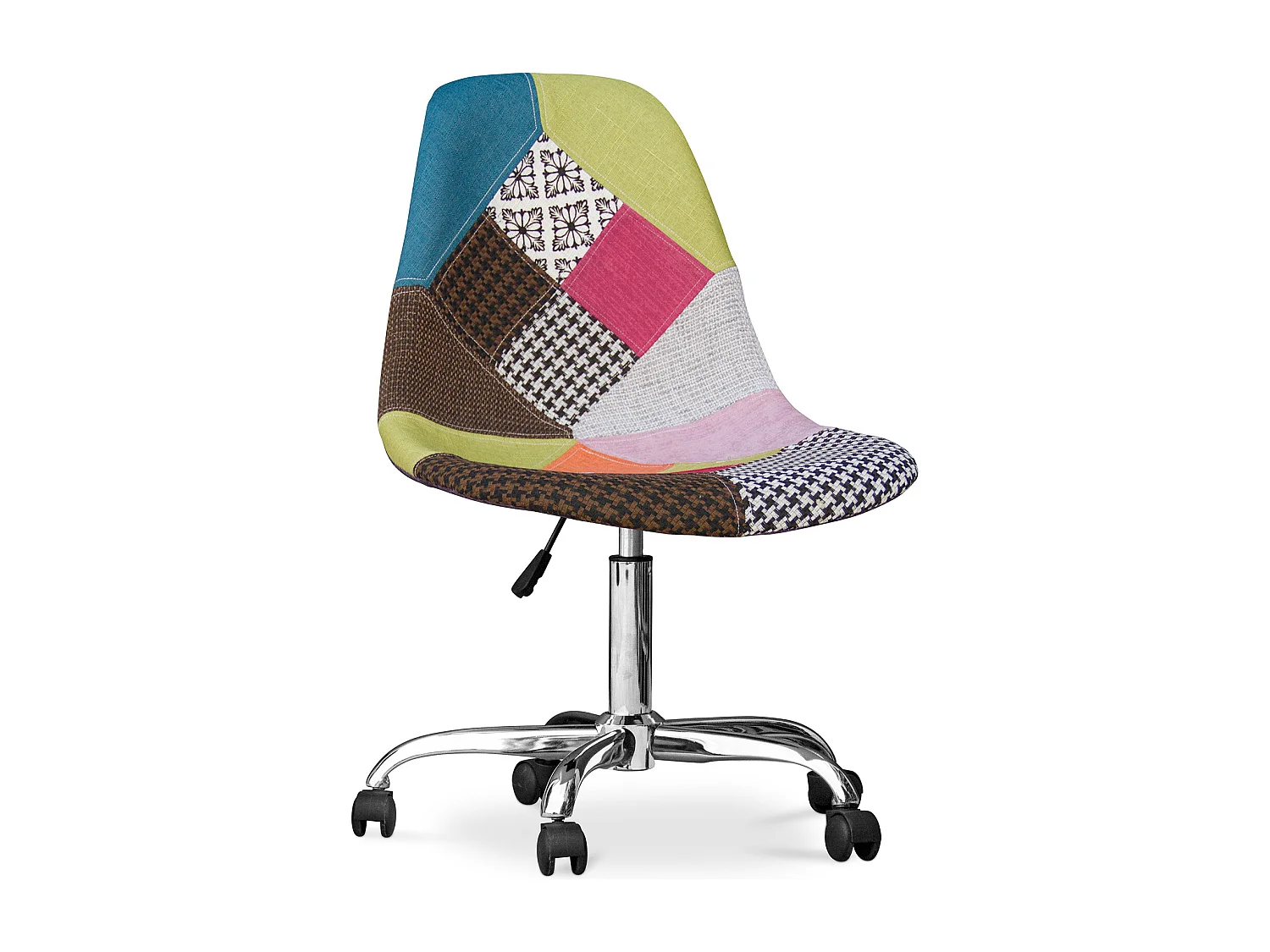 Sedia da Ufficio con Rotelle - Sedia da Scrivania - Rivestita in Patchwork - Simona