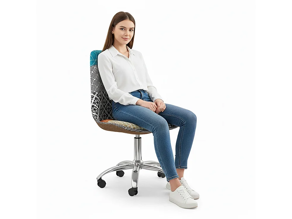 Sedia da Ufficio Girevole - Tappezzeria Patchwork - Patty