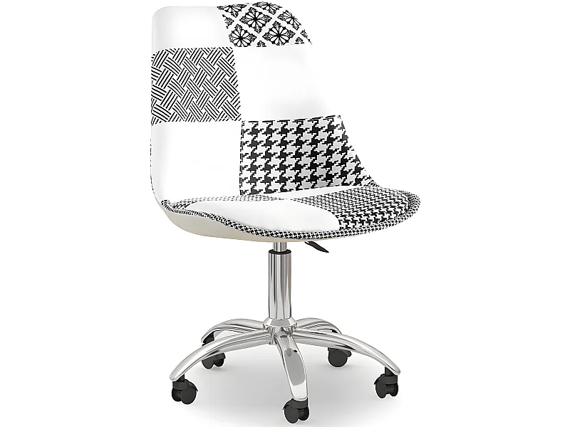 Drehbarer Bürostuhl - Patchwork-Polsterung - Sam