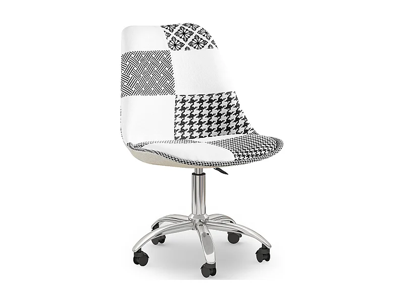 Chaise de Bureau Pivotante - Tissu Patchwork - Sam  Multicolore