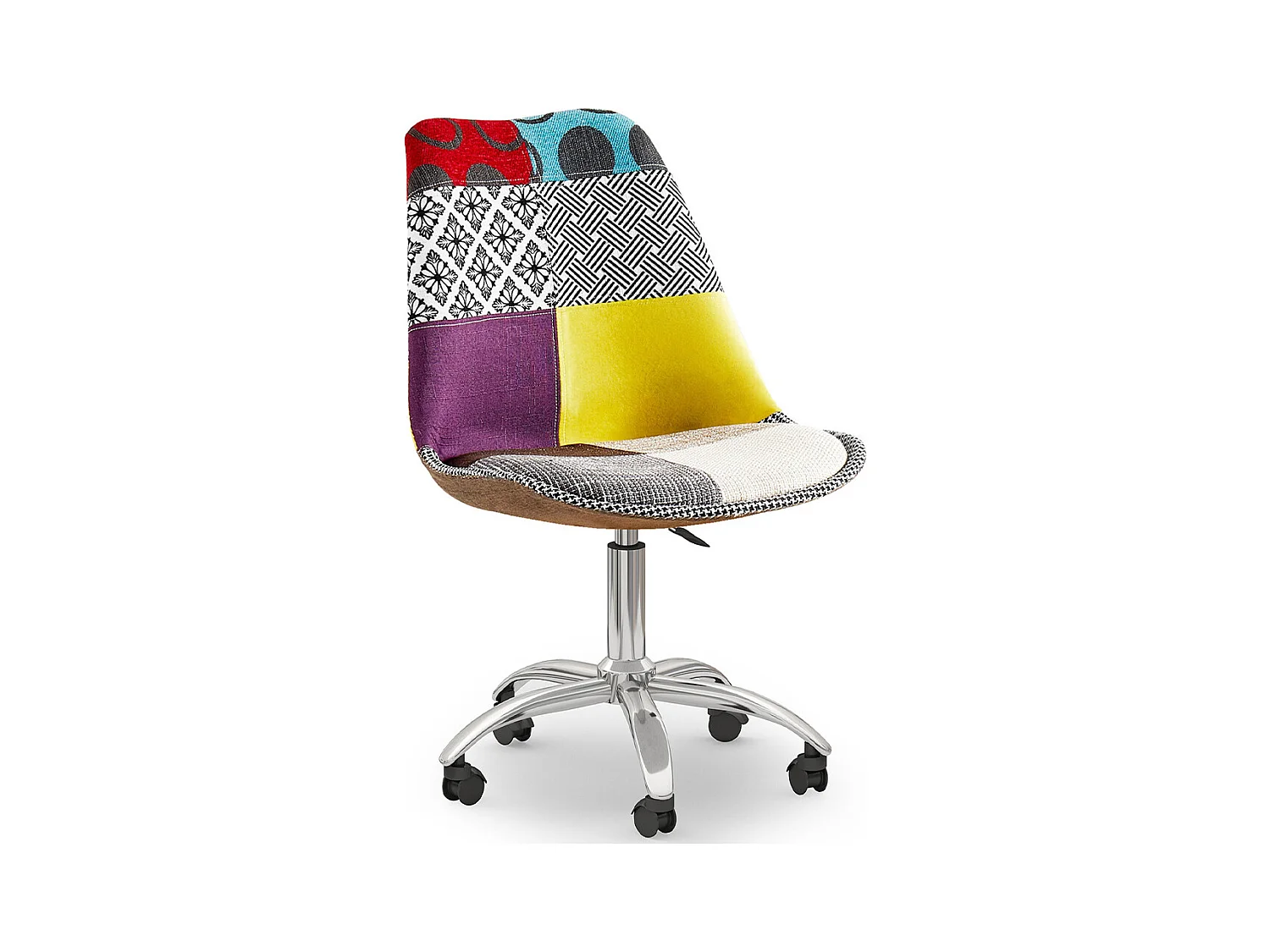 Chaise de Bureau Pivotante - Tissu Patchwork - Ray  Multicolore