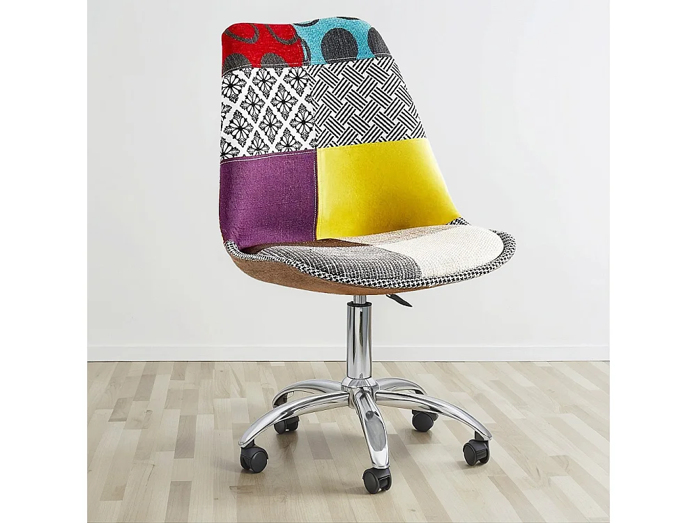 Sedia da Ufficio Girevole - Tappezzeria Patchwork - Ray