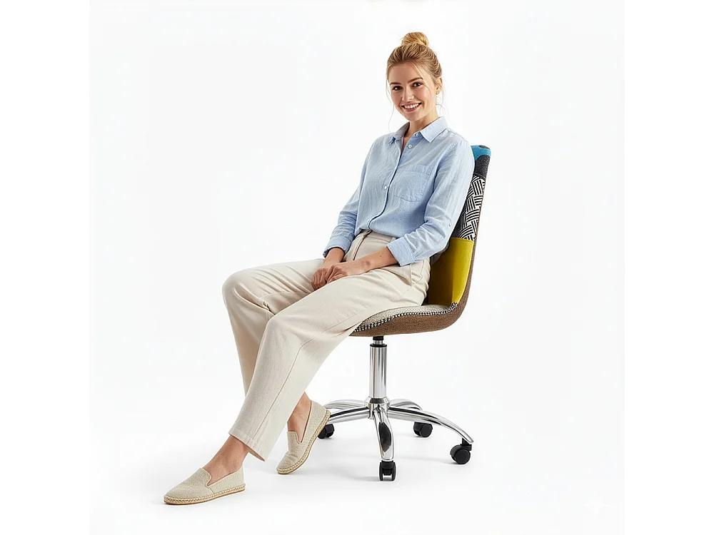 Sedia da Ufficio Girevole - Tappezzeria Patchwork - Ray