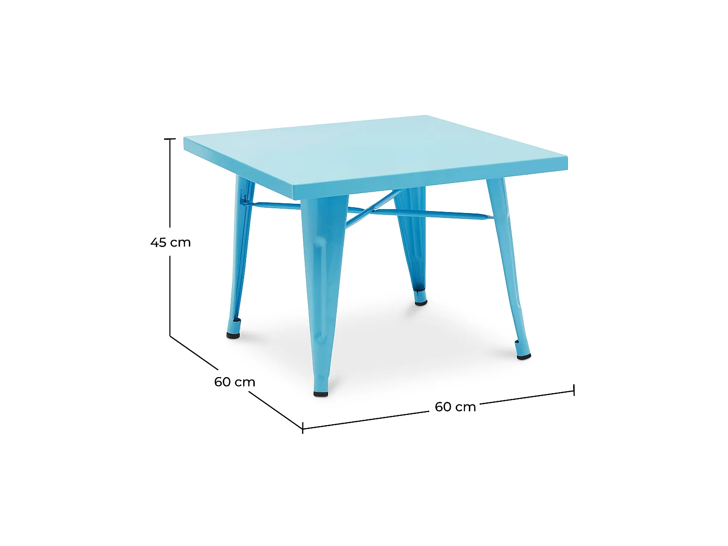 Table pour enfants - Design industriel - Métal - 60cm - Nouvelle édition - Stylix Turquoise