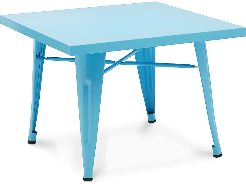 Table pour enfants - Design industriel - Métal - 60cm - Nouvelle édition - Stylix Turquoise