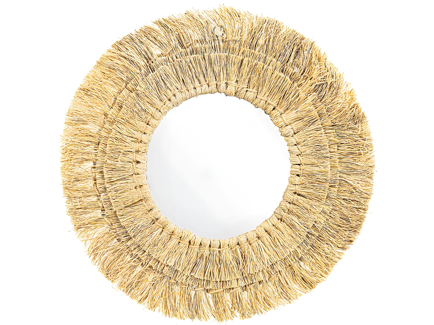 Miroir Mural - Design Rond Boho Bali (60 cm) - Ais Bois naturel