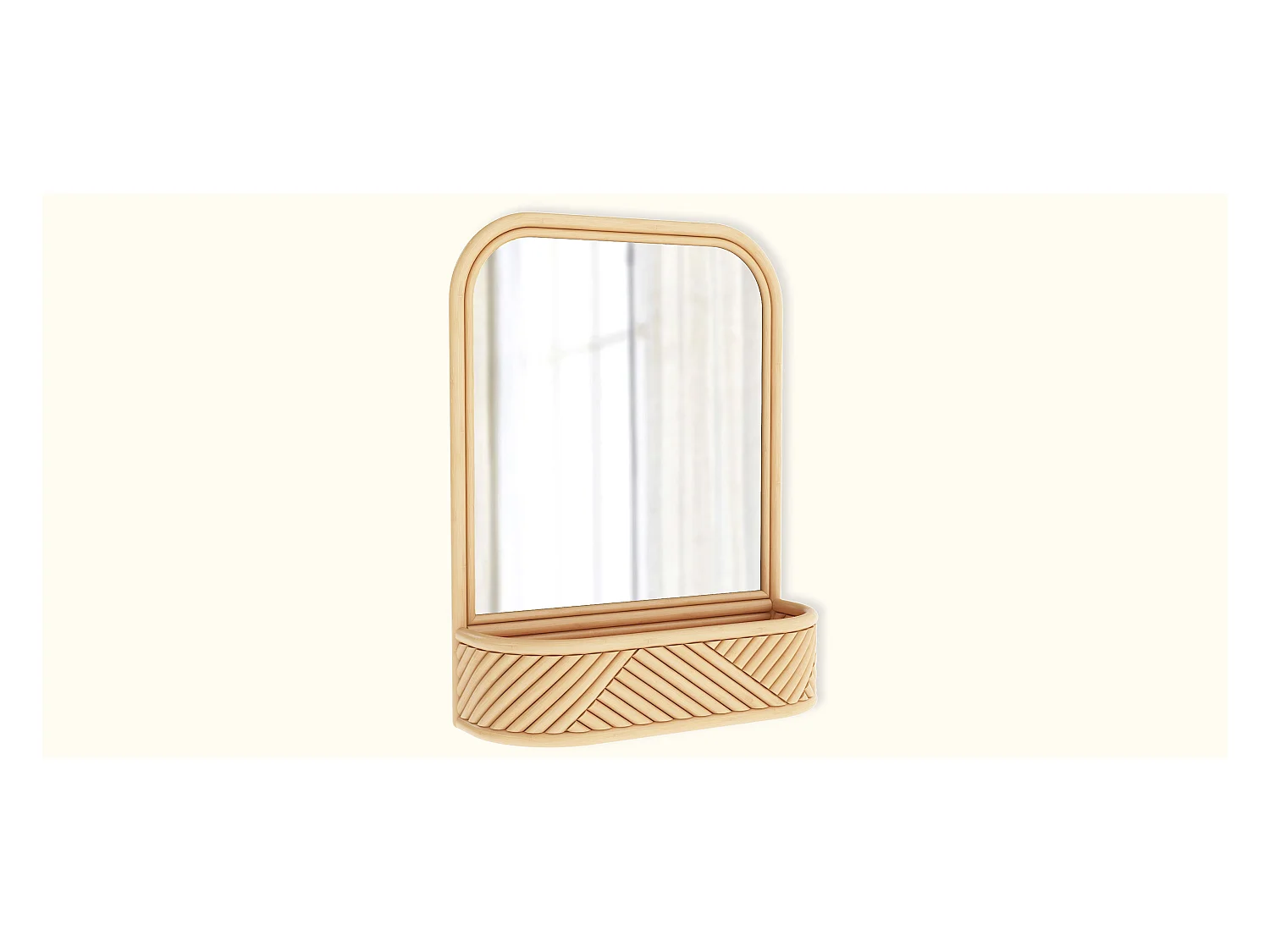 Wandspiegel mit Rattanrahmen - Bali Boho Stil - Amara