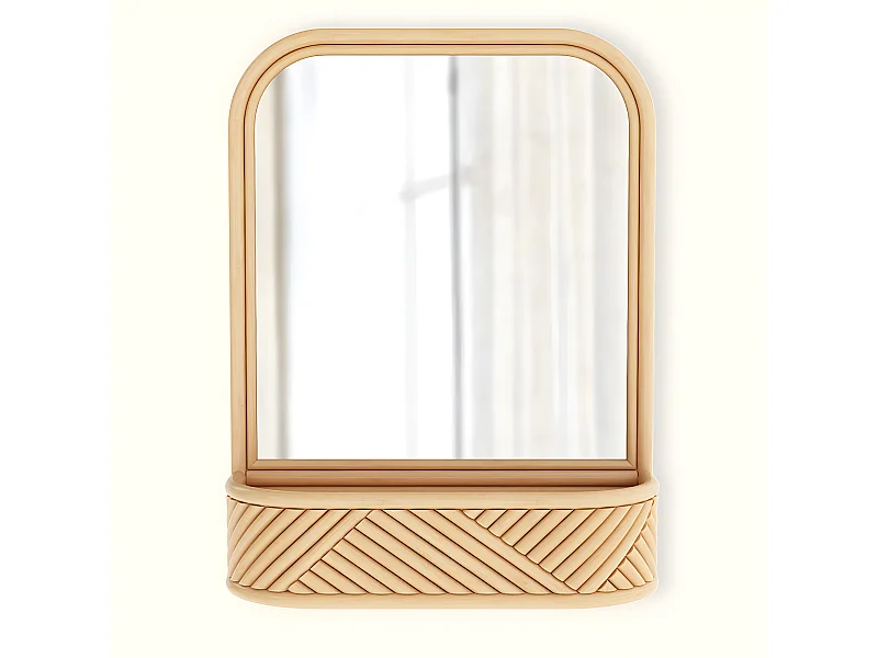 Wandspiegel mit Rattanrahmen - Bali Boho Stil - Amara