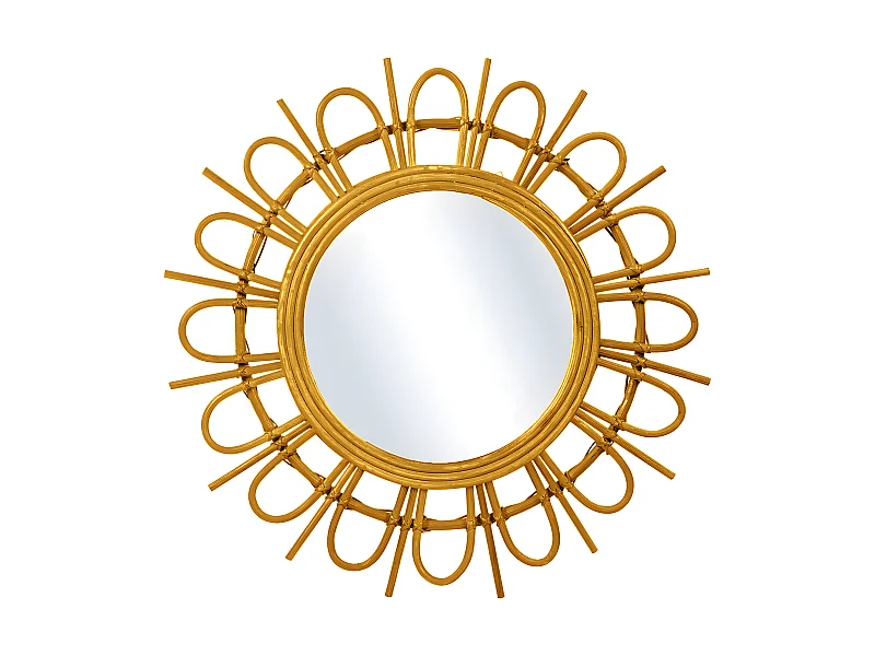 Wandspiegel - Rundes Boho-Bali-Design (60 cm) - Miu