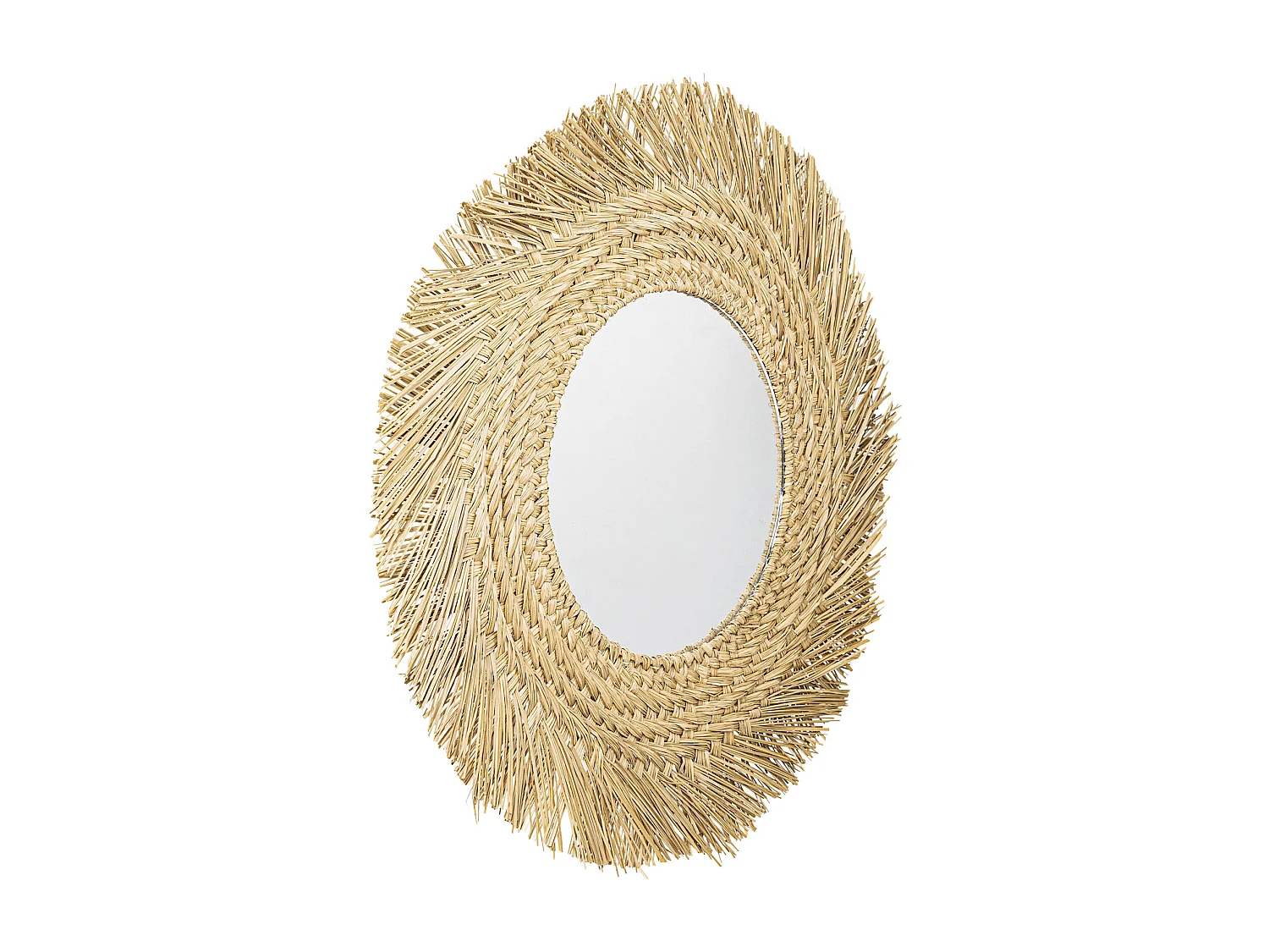 Wandspiegel - Rundes Boho-Bali-Design (60 cm) - Rewu