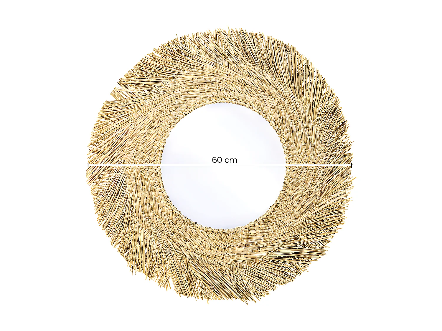 Wandspiegel - Rundes Boho-Bali-Design (60 cm) - Rewu