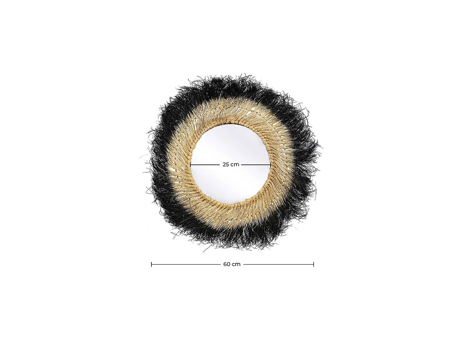 Specchio da Parete - Rotondo Boho Bali (60 cm) - Bioe