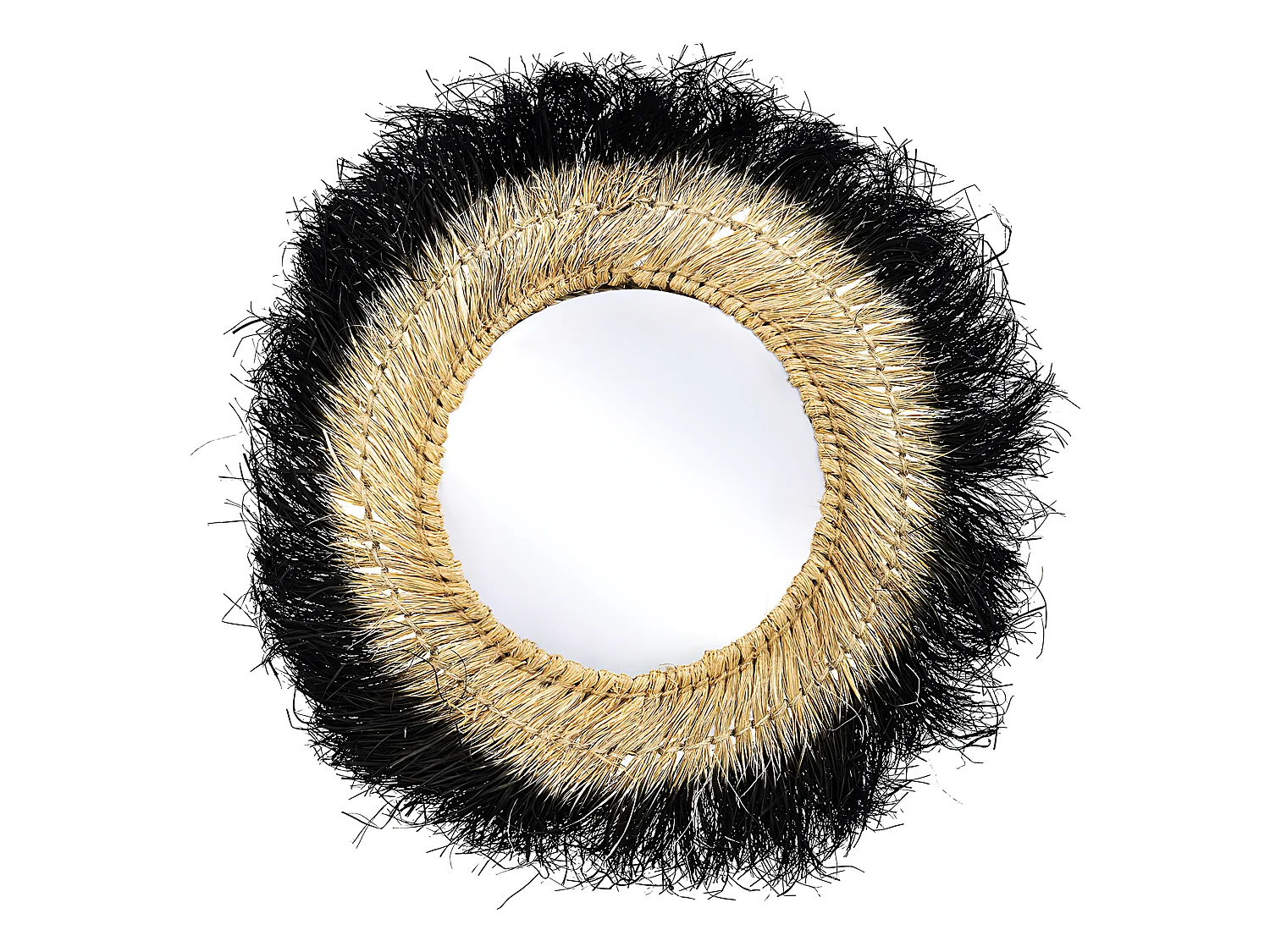 Miroir Mural - Design Rond Boho Bali (60 cm) - Bioe Bois naturel