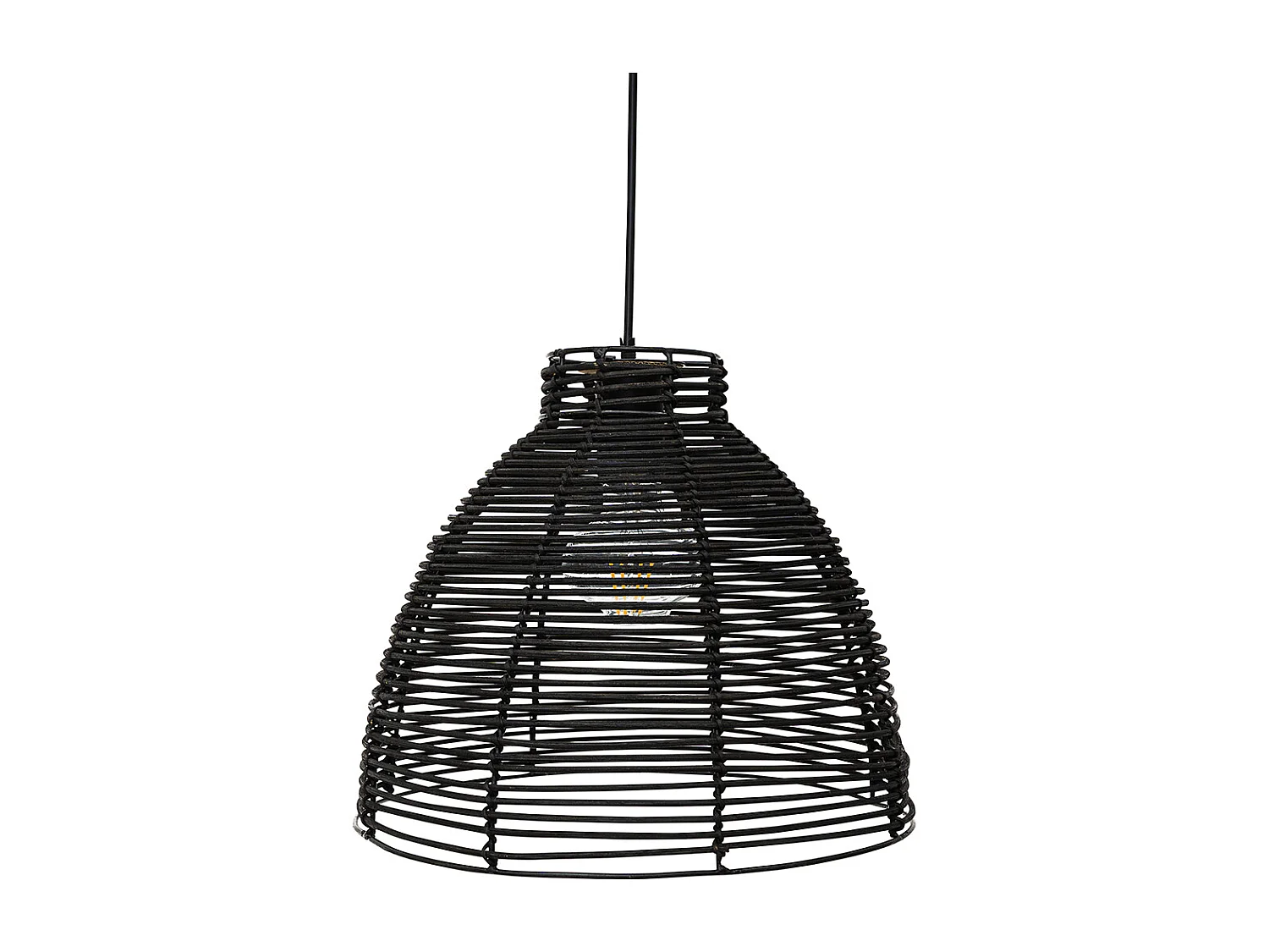 Lámpara de Techo de Ratán Negro - Lámpara Colgante Diseño Boho Bali - Gian