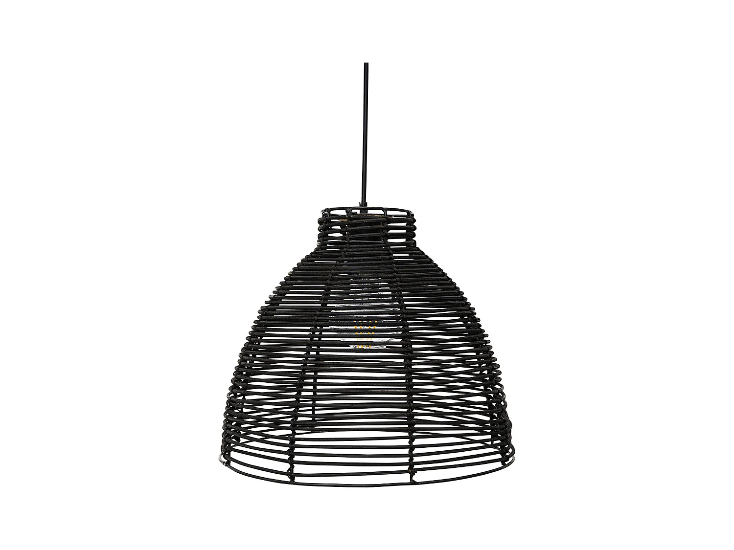 Lampe de plafond en rotin noir - Lampe suspendue de stile Boho Bali - Gian Noir