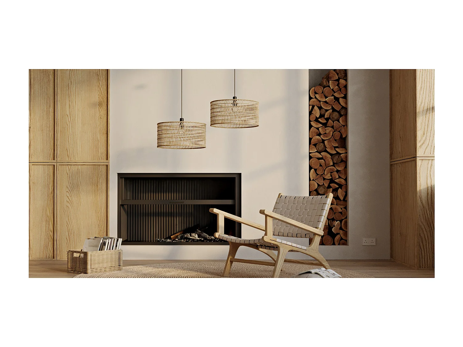 Rattan-Deckenlampe - Boho-Bali-Design-Pendelleuchte - Beri