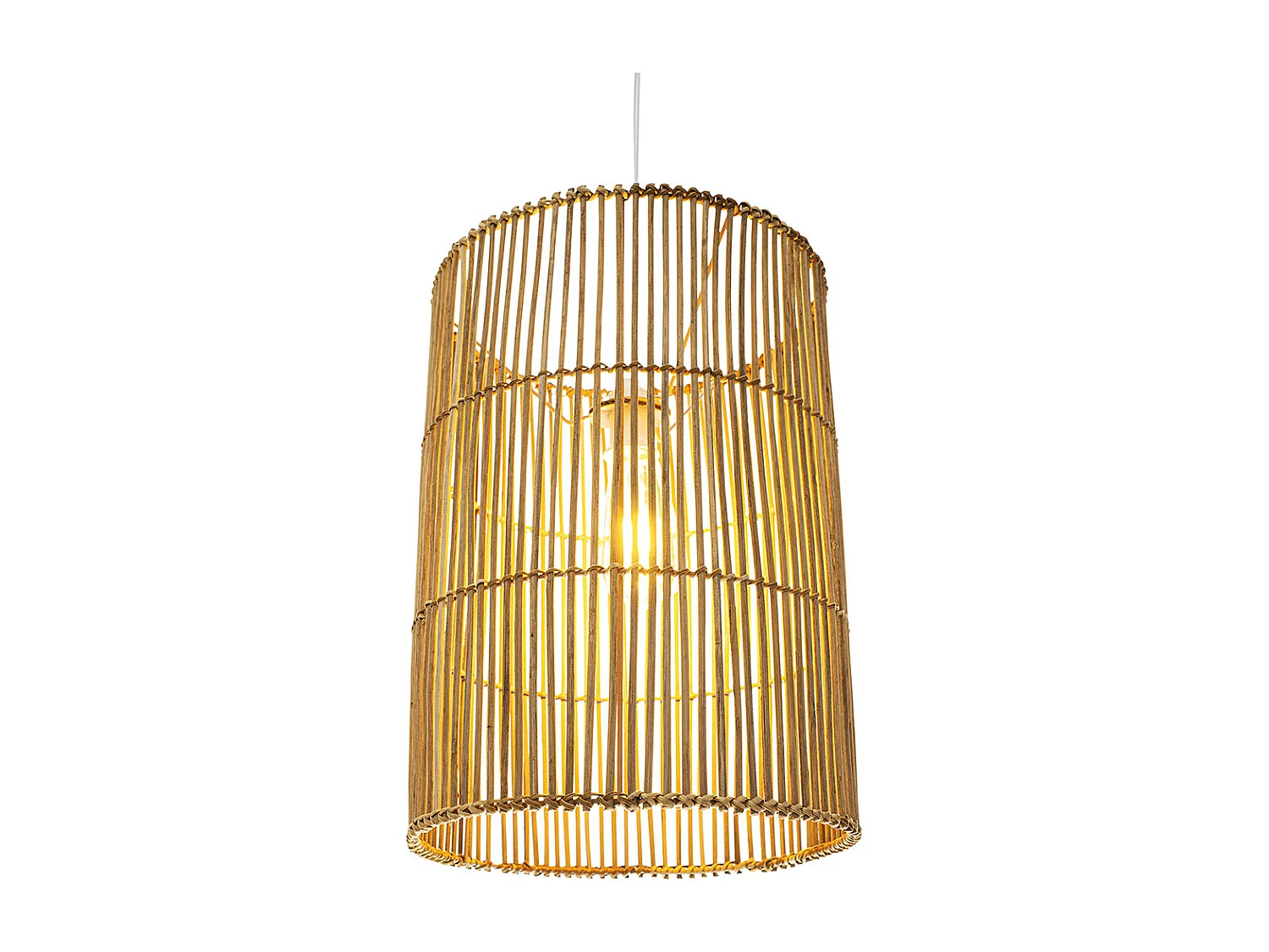 Lampe de plafond en rotin - Lampe suspendue de stile Boho Bali - An Bois naturel