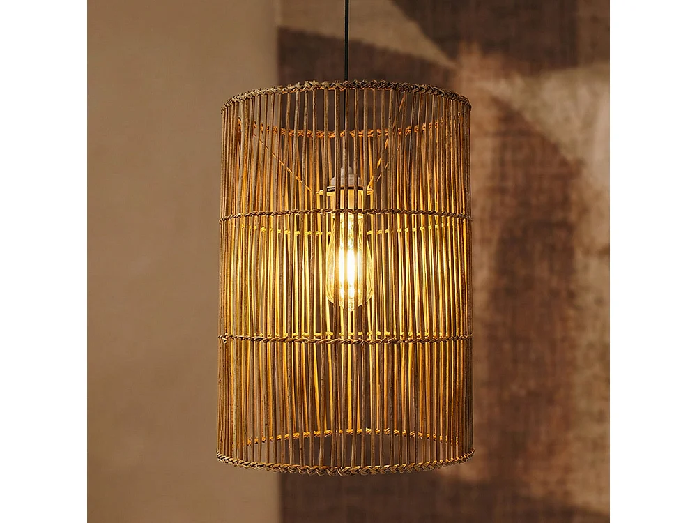 Lampada da soffitto in rattan - Lampada a sospensione di stile Boho Bali - An