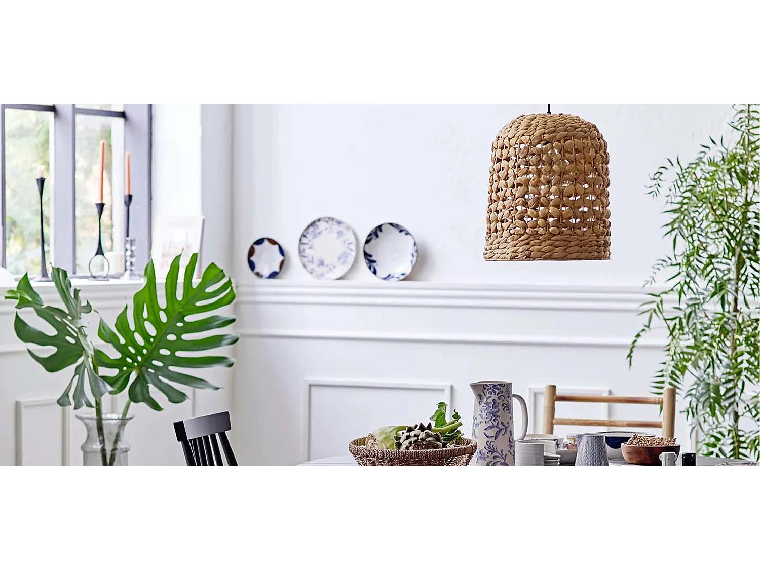 Suspension en rotin - Lampe suspendue design boho Bali - 30cm- Rava Naturel