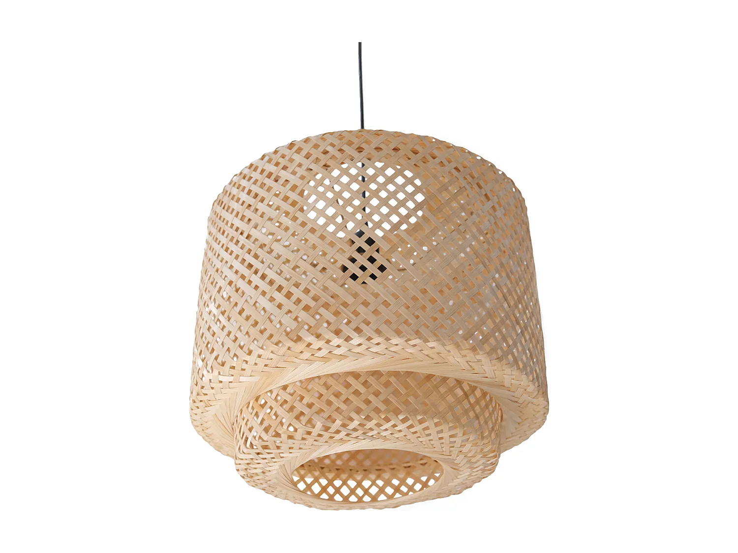 Deckenlampe aus Bambus - Boho-Bali-Design-Pendelleuchte - Hya